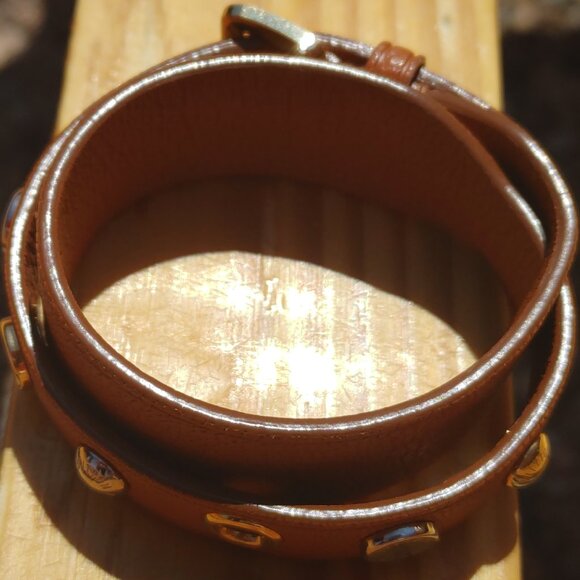Louis Vuitton Leather Wrap Bracelet  - Made in Spain - color brown / tan. - Picture 5 of 16